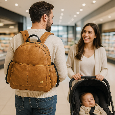 sac a dos a langer papa maman supermarche