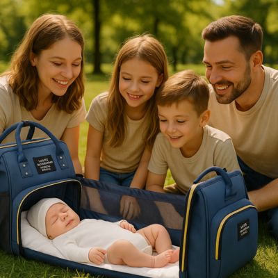 sac à langer bébé endormi lit nomade