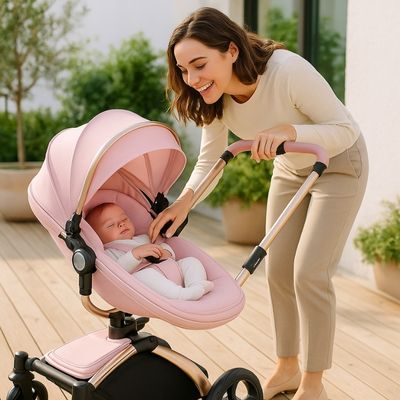 bébé dort dans poussette 3 en 1