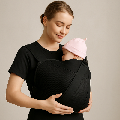 echarpe de portage bebe tati soutient kelly avec mains