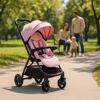 maman papa promenade bébé avec poussette bébé