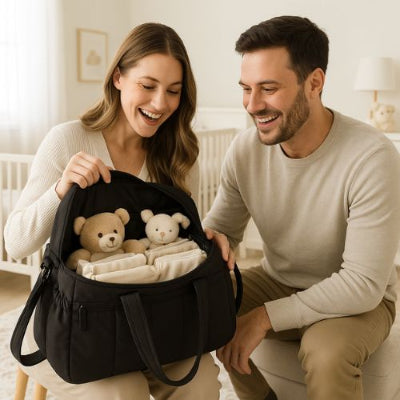 maman satisfaite montre sac a langer a papa