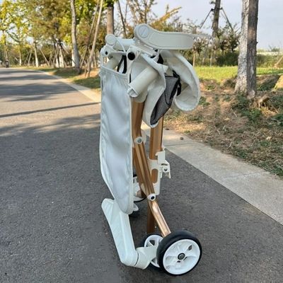 poussette canne compacte dorée