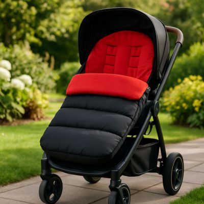 poussette chancelière dans jardin