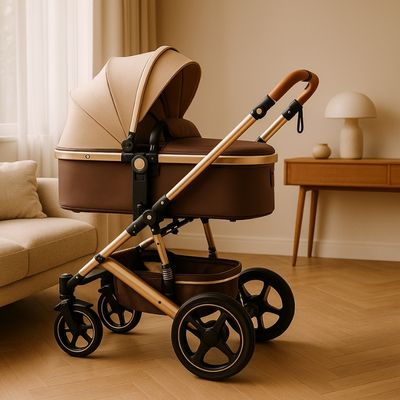 poussette de bébé dans salon