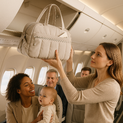 sac a langer voyage avion maman bebe